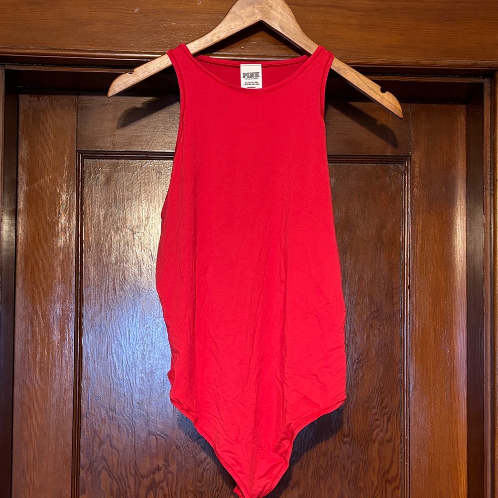 Victoria's Secret Bright Red Sleeveless Tank Bodysuit